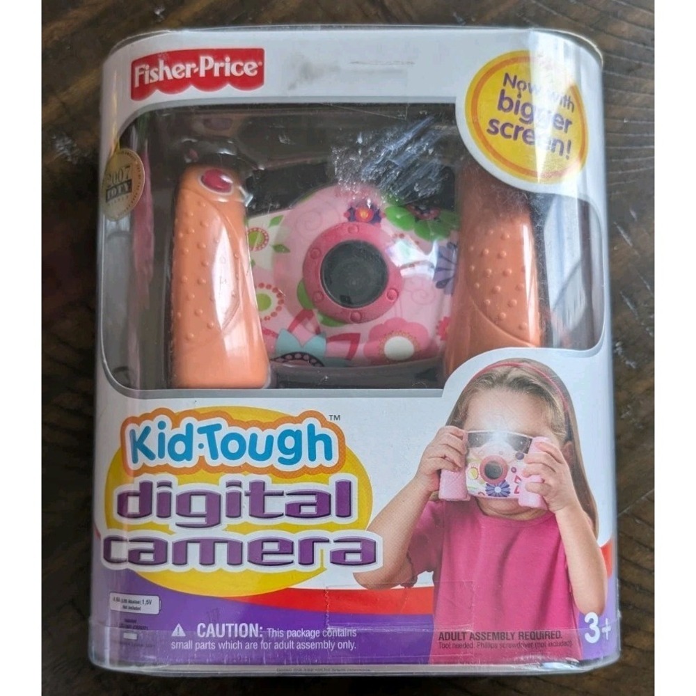 Fisher Price Kid Tough Sturdy Digital Camera 2007 Pink Orange Flowers Auto Flash